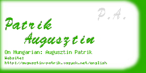 patrik augusztin business card